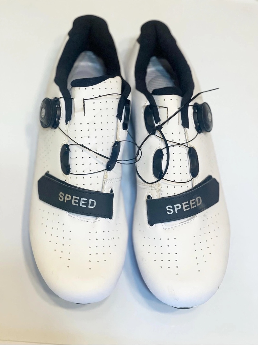 SPEED Men's White Cycling Shoes with Boa Closure